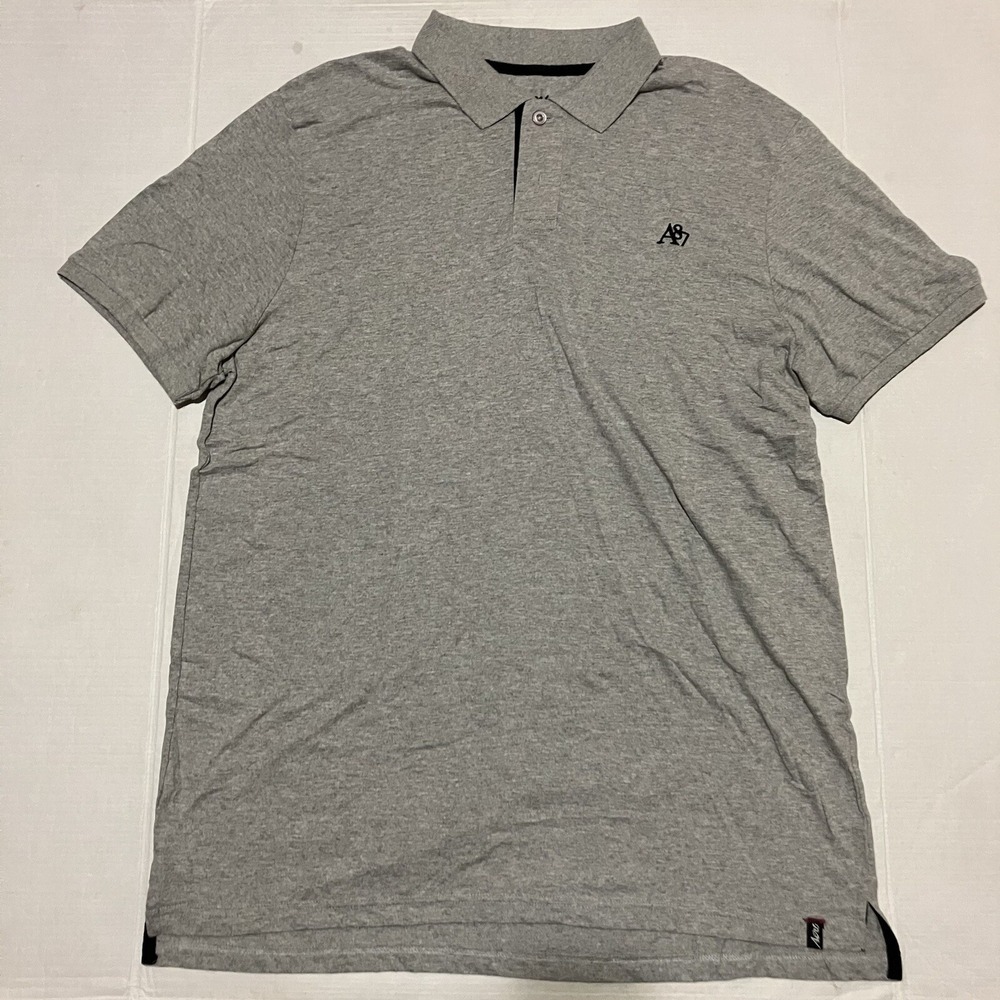 Aeropostale A87 Mens Size 2XL XXL Gray Short Sleeve Shirt Solid Classic Outdoor